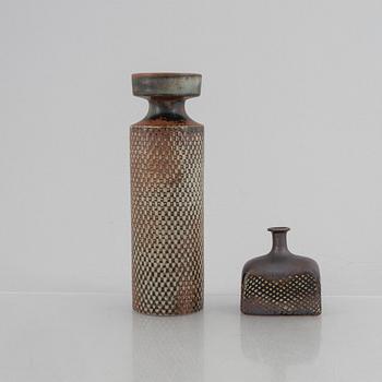 Stig Lindberg, two stoneware vases, Gustavsberg Studio, 1960s.