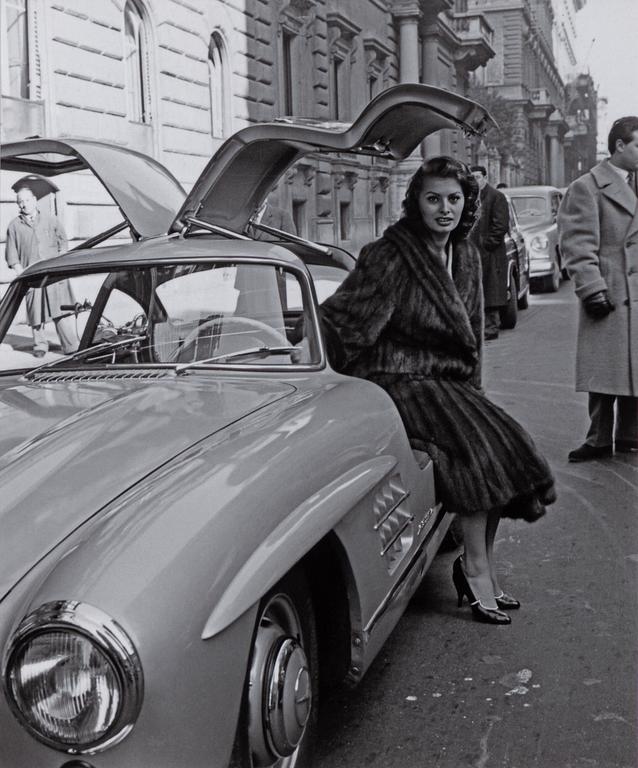 Per-Olow Anderson, 'Sophia Loren in Per-Olows MB 300 SL in Rome, 1954'.