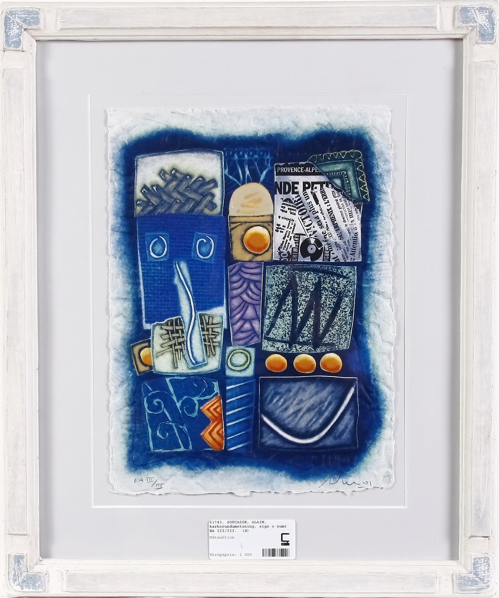 SOUCASSE, ALAIN, karborundumetsning, sign o numr EA III/III.