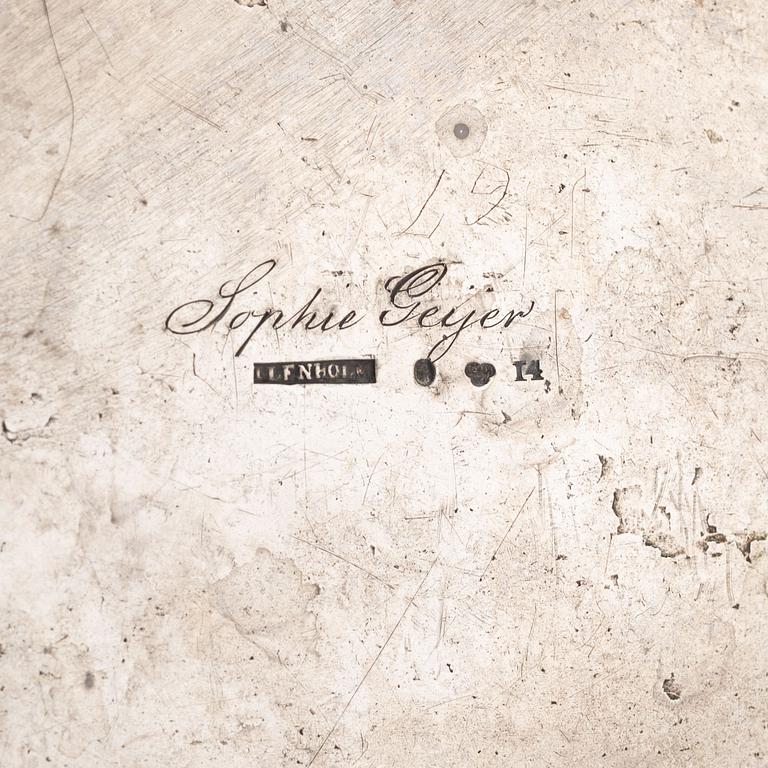 A Swedish Empire silver sugarbox, mark of J. Lenholm, Stockholm 1839.