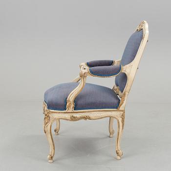 KARMSTOL, sekelskiftet 1900. Rokokostil.