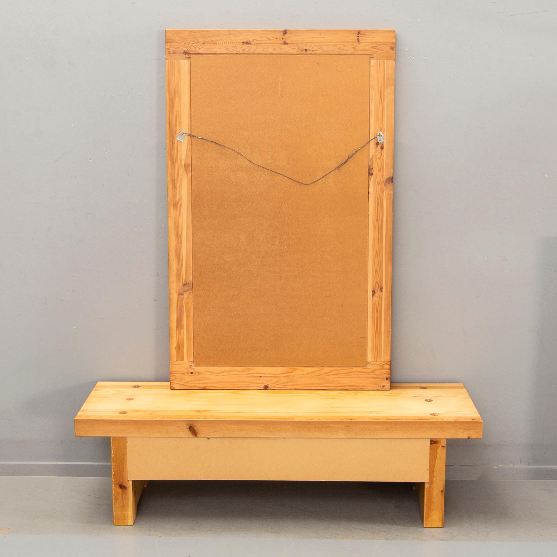 Hallmöbel, "Ruben", Nybrofabriken AB, mirror and chest of drawers, 1970s.