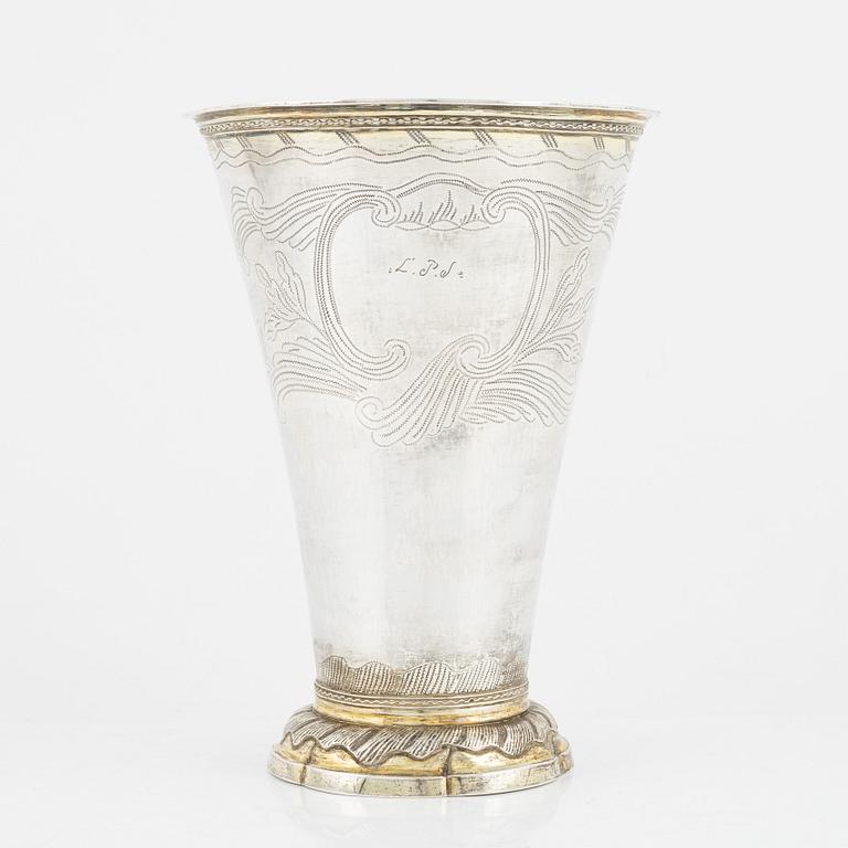 Bägare, silver, Erik Lemon, Uppsala, 1780.