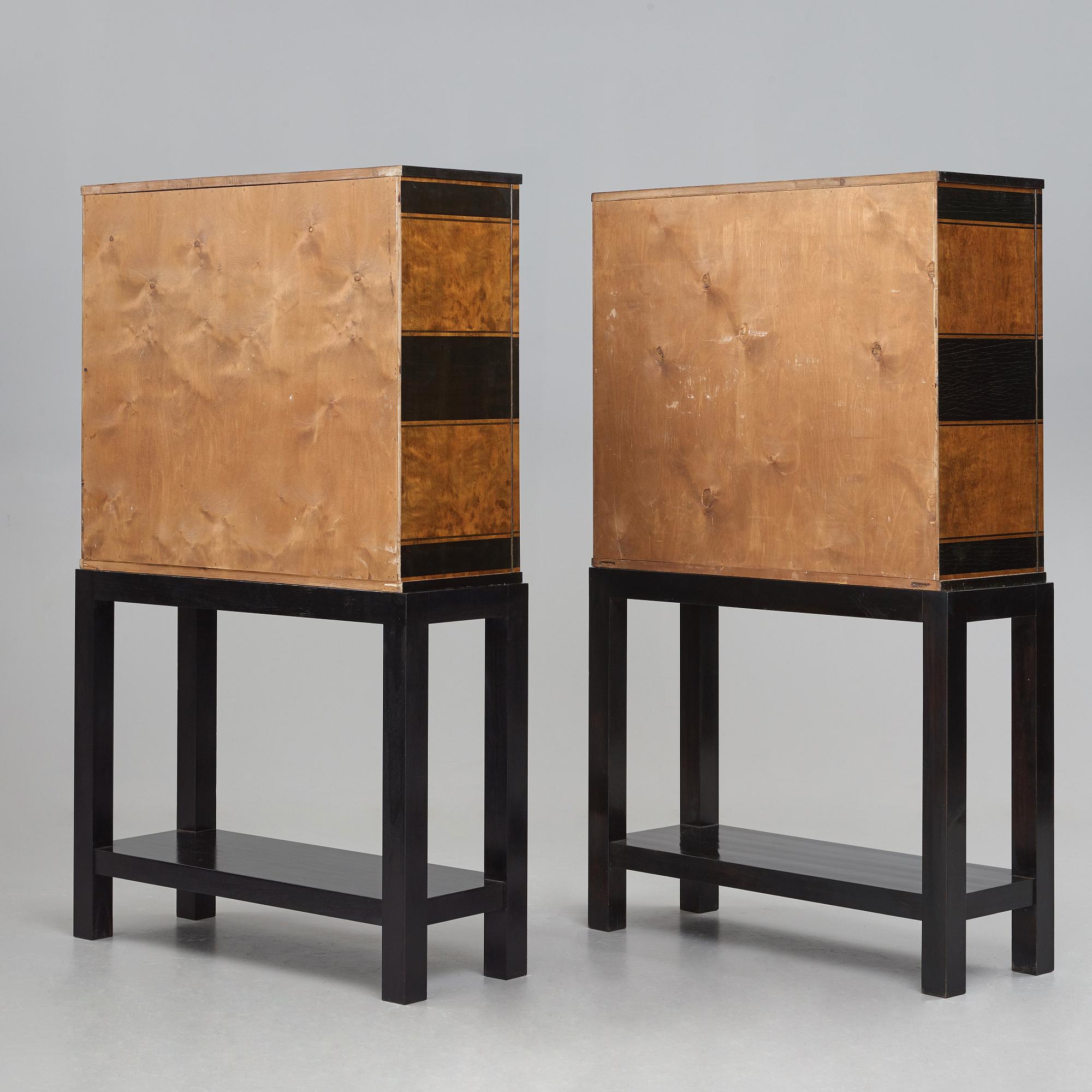 Otto Schulz, a pair of Swedish Grace cabinets for Boet, Gothenburg 1930's.