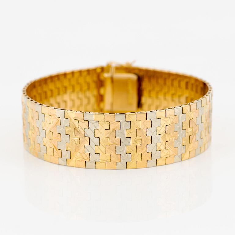 Armband, 18K trefärgat guld, Italien.