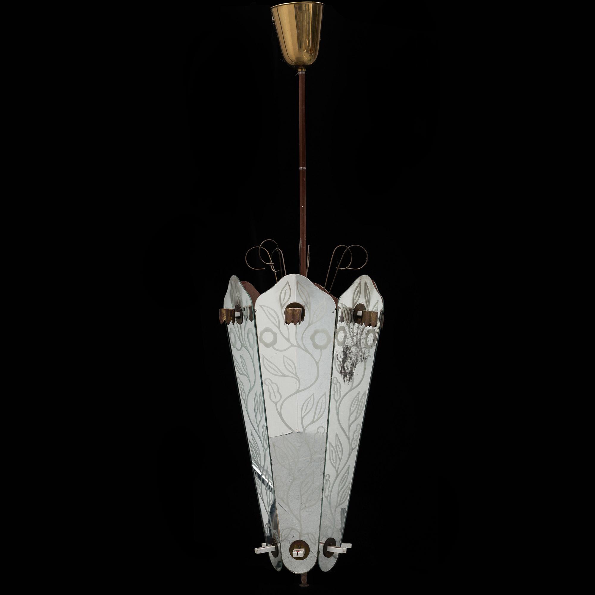 A Swedish Modern ceiling lamp, 1930-40's.