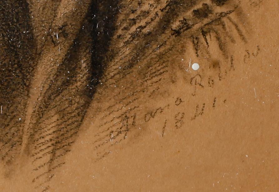 OKÄND KONSTNÄR, blyerts, otydligt signerad möjligen Röhl och daterad 1841.