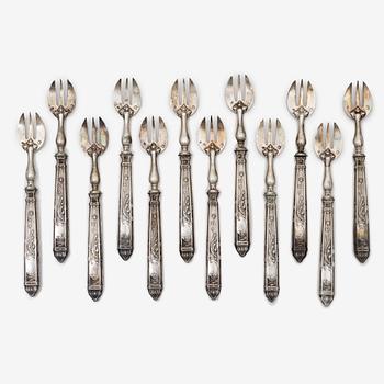 Louis Coignet, ostrongafflar, silver, 12 st, Paris, Frankrike, 1889-93.