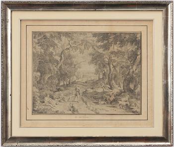 Jan Joost van Cossiau, Pastoalt landskap med vilande herdar.