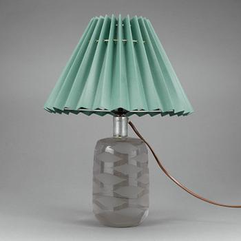 BORDSLAMPA, glas, 1900-talets mitt.