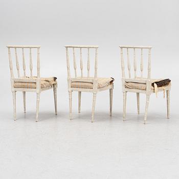 Stolar, sex stycken, av Anders Hellman d.y. (mästare i Stockholm 1793-1825), Sengustavianska.