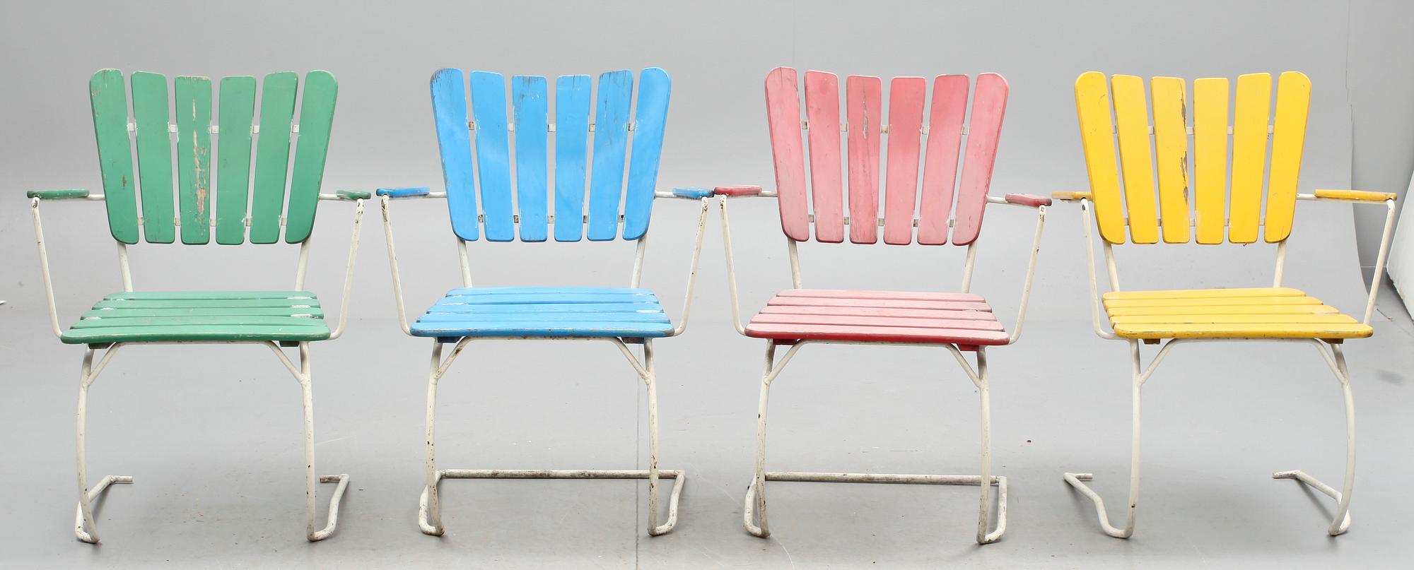 TRÄDGÅRDSMÖBEL, 5 delar, 1900-tal.