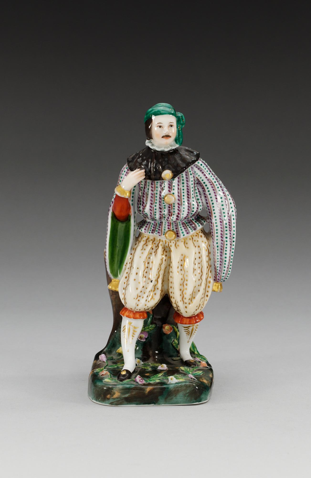 FIGURIN med VAS, porslin. Ryssland, 1800-tal. Troligen Popov, omärkt.