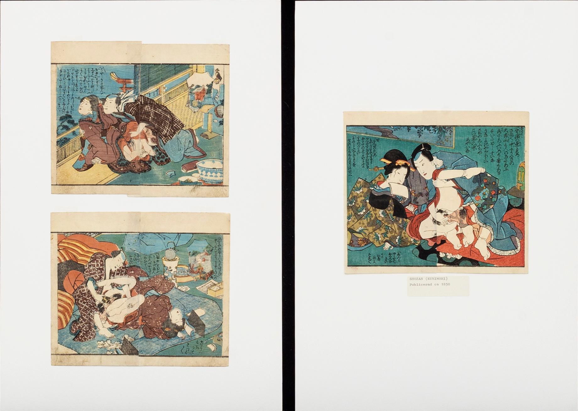 JAPANSKA TRÄSNITT, 10 + 9 st 18/1900-tal.