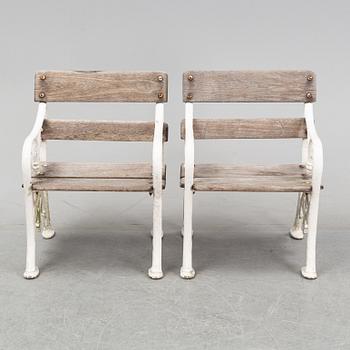 A group of furniture, table, sofa and two armchairs, early 20th century.