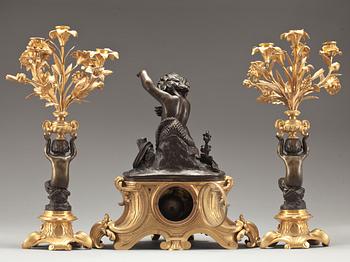 BORDSGARNITYR, 3 delar, ny-Louis XV, omkring 1900.