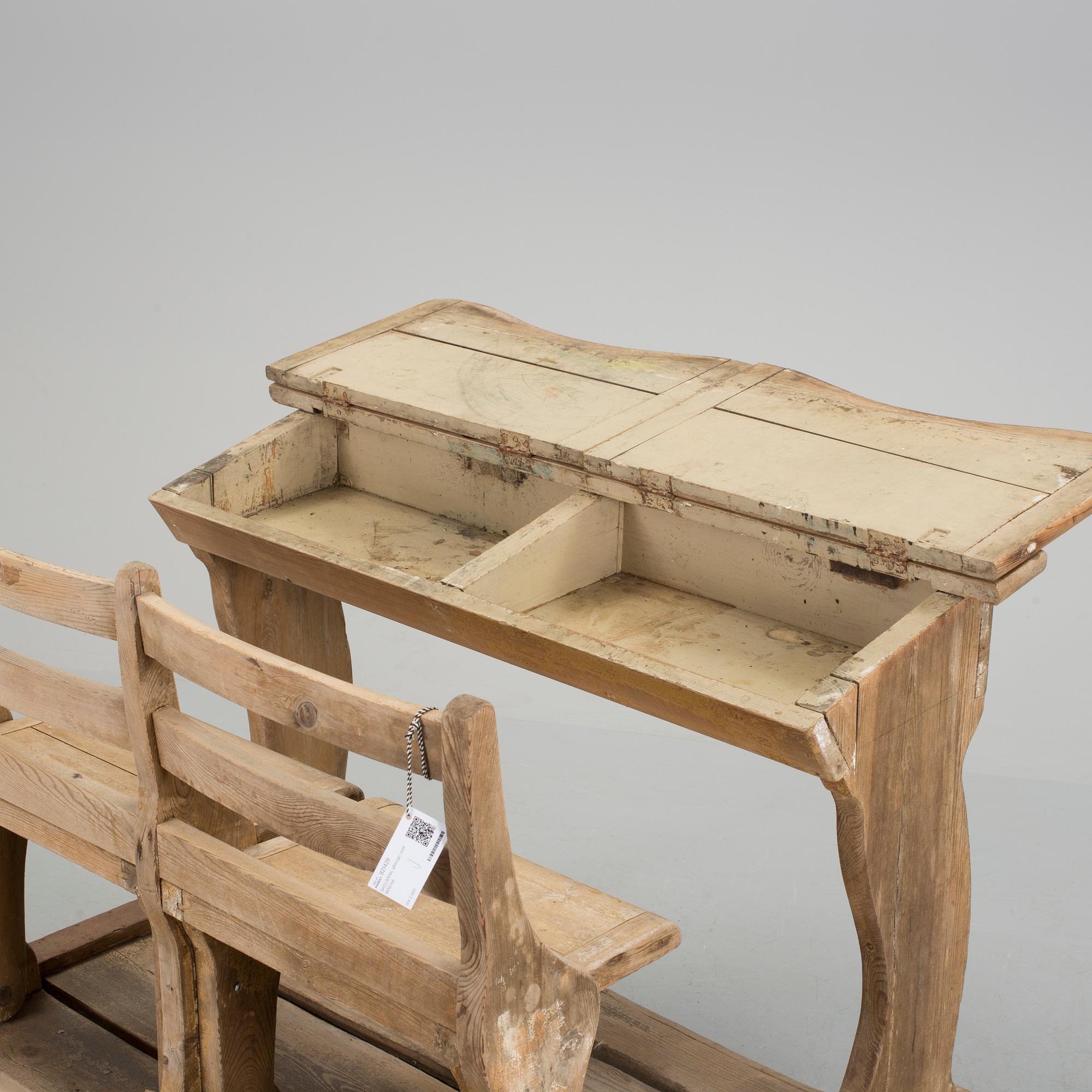 SKOLBÄNK, allmoge, sent 1800-tal.