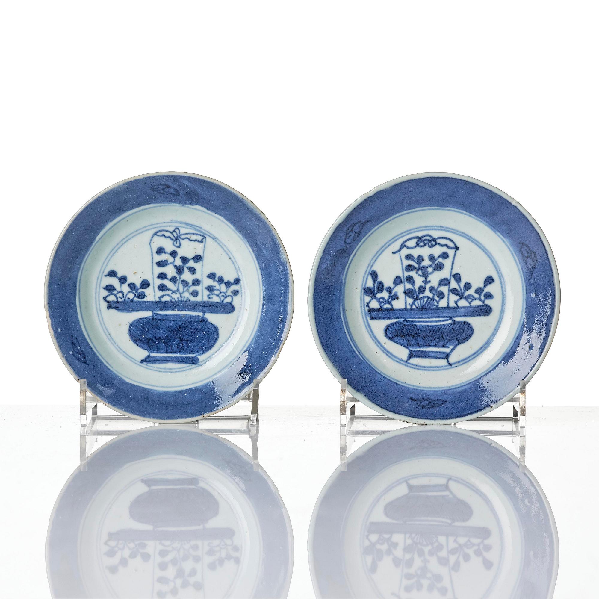 Fat, 10 stycken, porslin. Qingdynastin, 1700-tal.