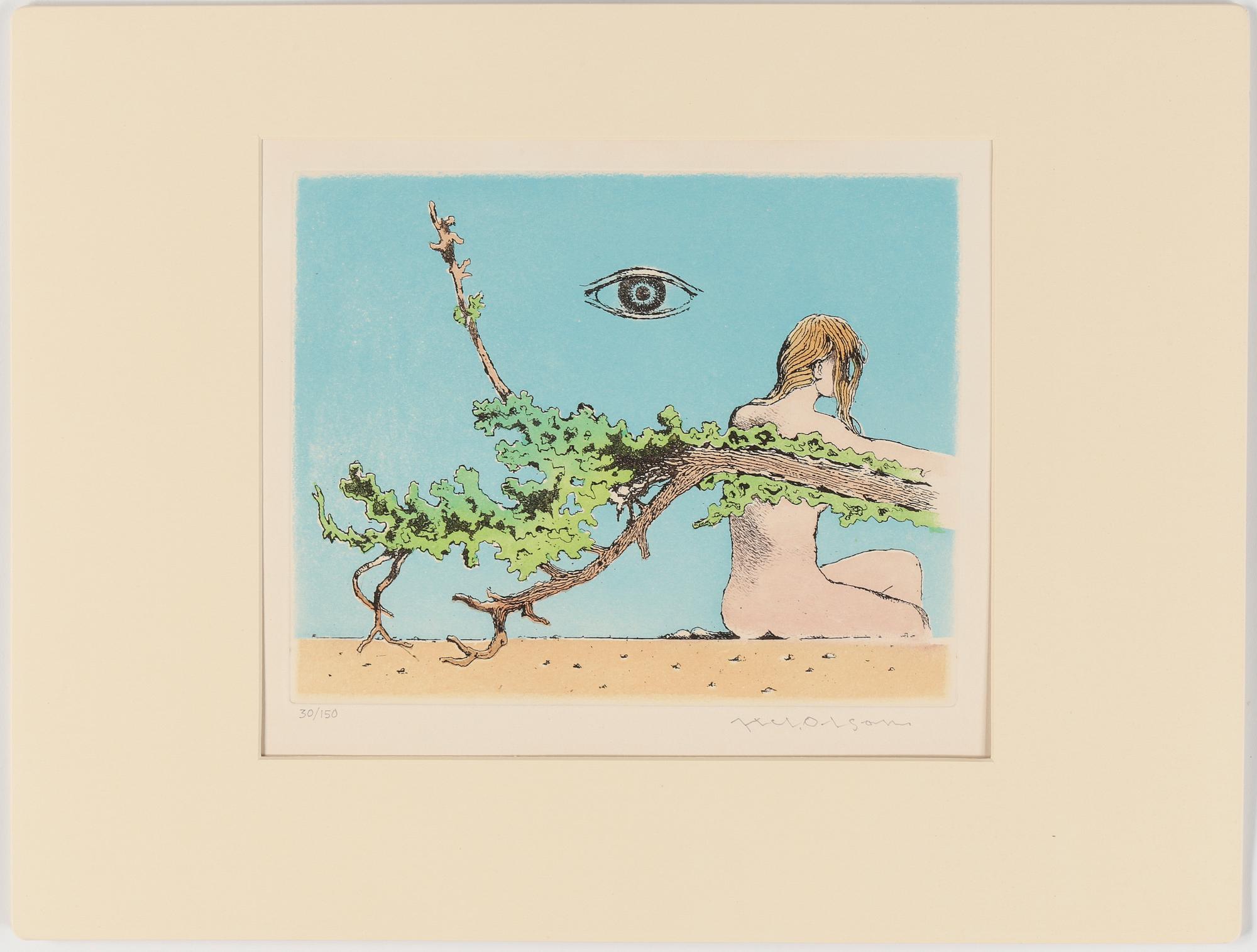 PARTI GRAFIK, 19 delar, blandad teknik, bl.a Jacques Villon, Françoise Gilot och Axel Olson.