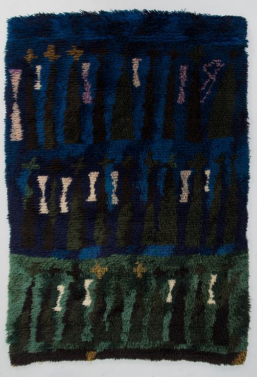 Eva Brummer, a Finnish ryijy-rug, for the Friends of Finnish Handicraft. Circa 180x125 cm.