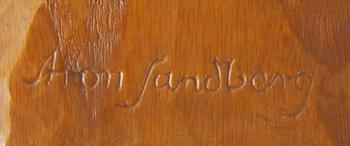 ARON SANDBERG, skulptur, trä, sign.