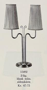 Harald Notini, a table lamp, model '15492', Arvid Böhlmarks Lampfabrik, Sweden, 1940s.