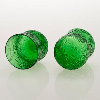 OIVA TOIKKA, SKÅL, SLEV och 5 GLAS, "Fauna", glas, Nuutajärvi/Notsjö.