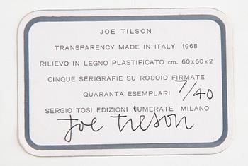 Joe Tilson, färgserigrafier och résin, 5 st, 1968, signerade 7/40.