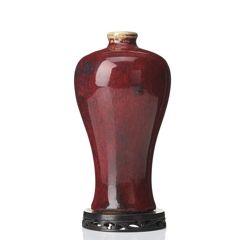 A flambé glazed Meiping vase, Qing dynasty, 18th Century.