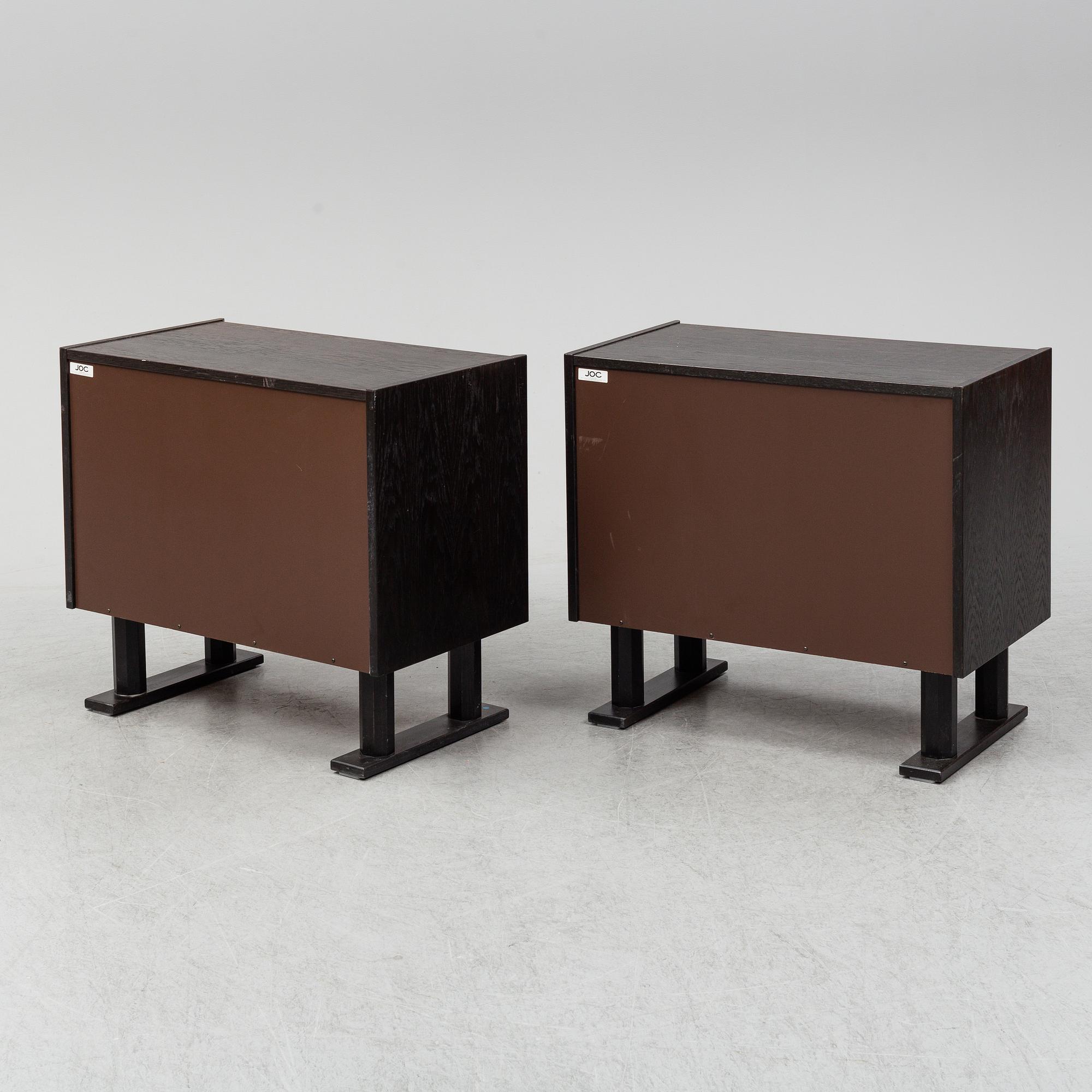 A pair of archive cabinets, JOC Möbel AB Vetlanda, late 20th century. Signed with labels.