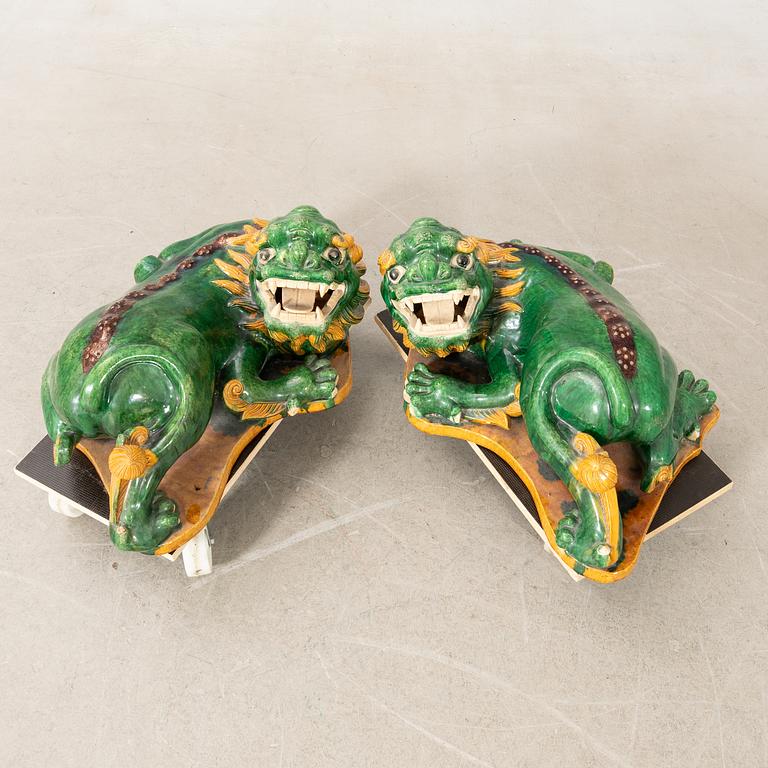 Väktarlejon ett par Kina 1900-tal.