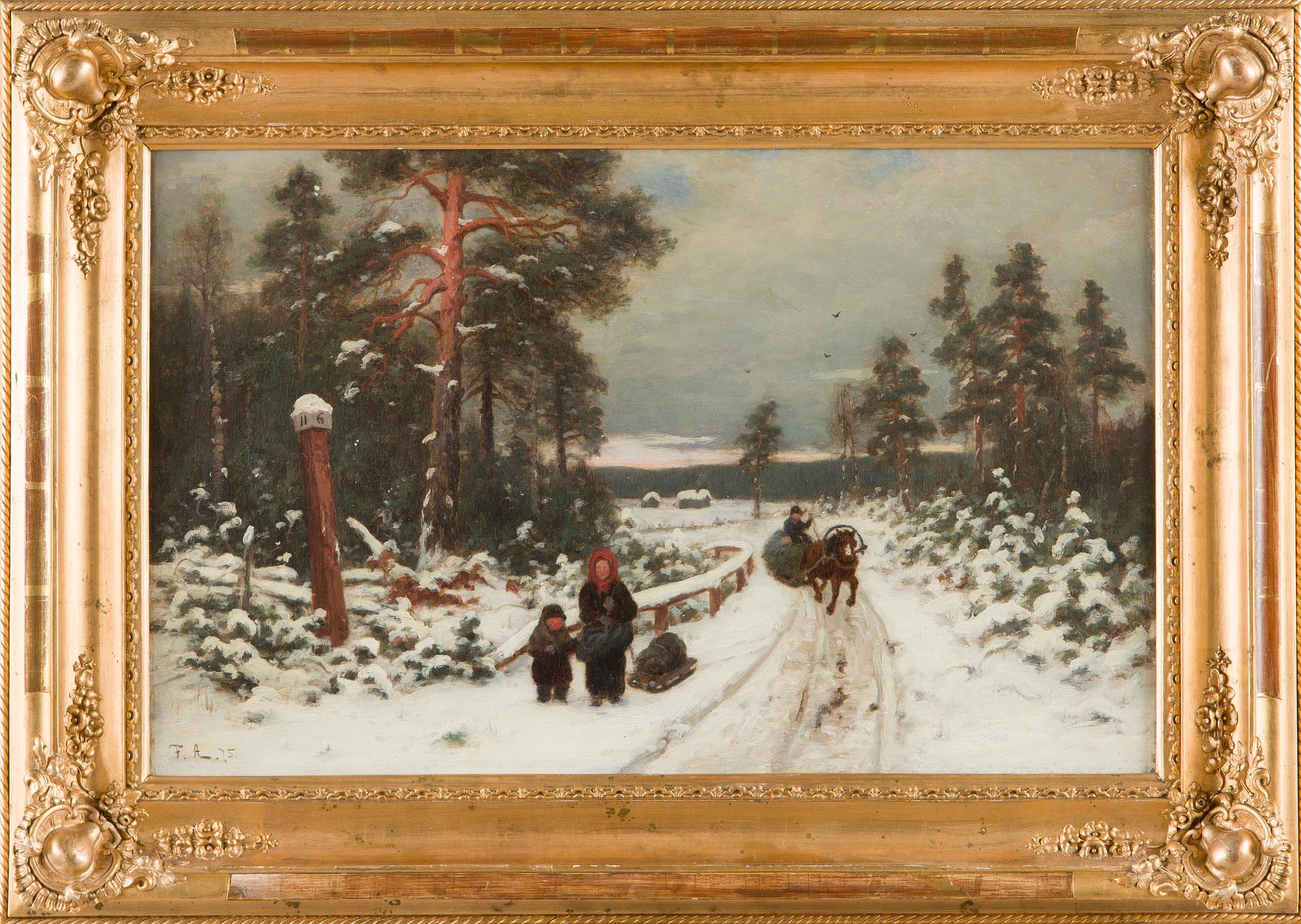 Fredrik Ahlstedt, Perhe talvimaisemassa.
