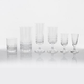 Vicke Lindstrand, a 86-piece 'City' glass service, second half of the 20th Century.
