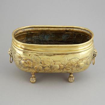 A 19th century brass jardiniere.
