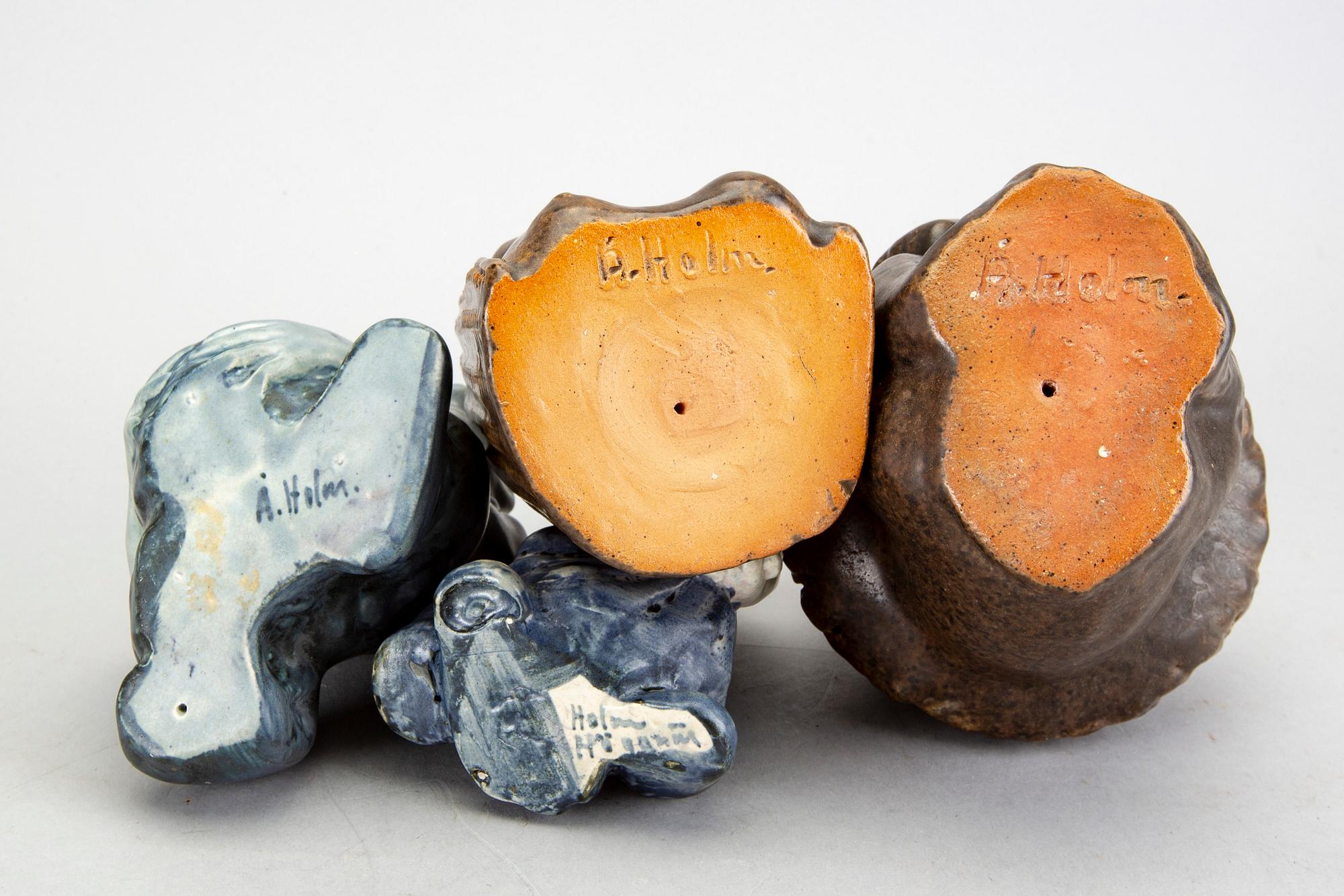 Åke Holm, 4 ceramic figurines, Höganäs, Sweden.