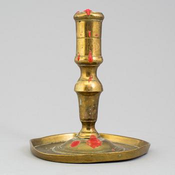 LJUSSTAKE, mässing, barock Sverige, 1600-tal.