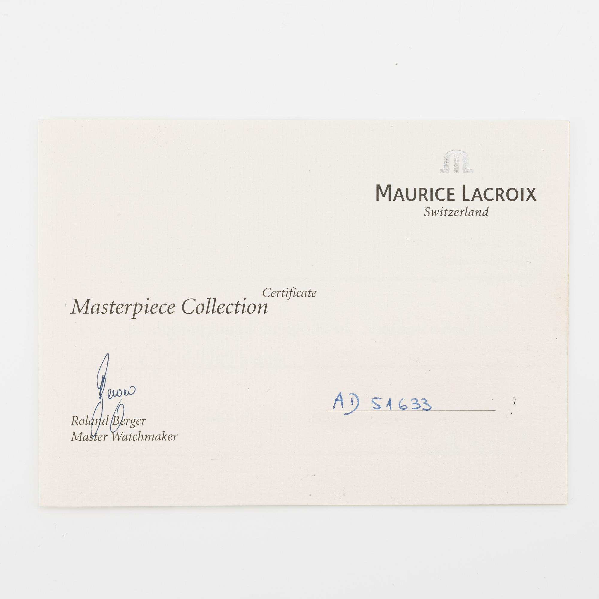 Maurice Lacroix, Masterpiece, Retrograde Calendar Power Reserve, wristwatch, 43 mm.