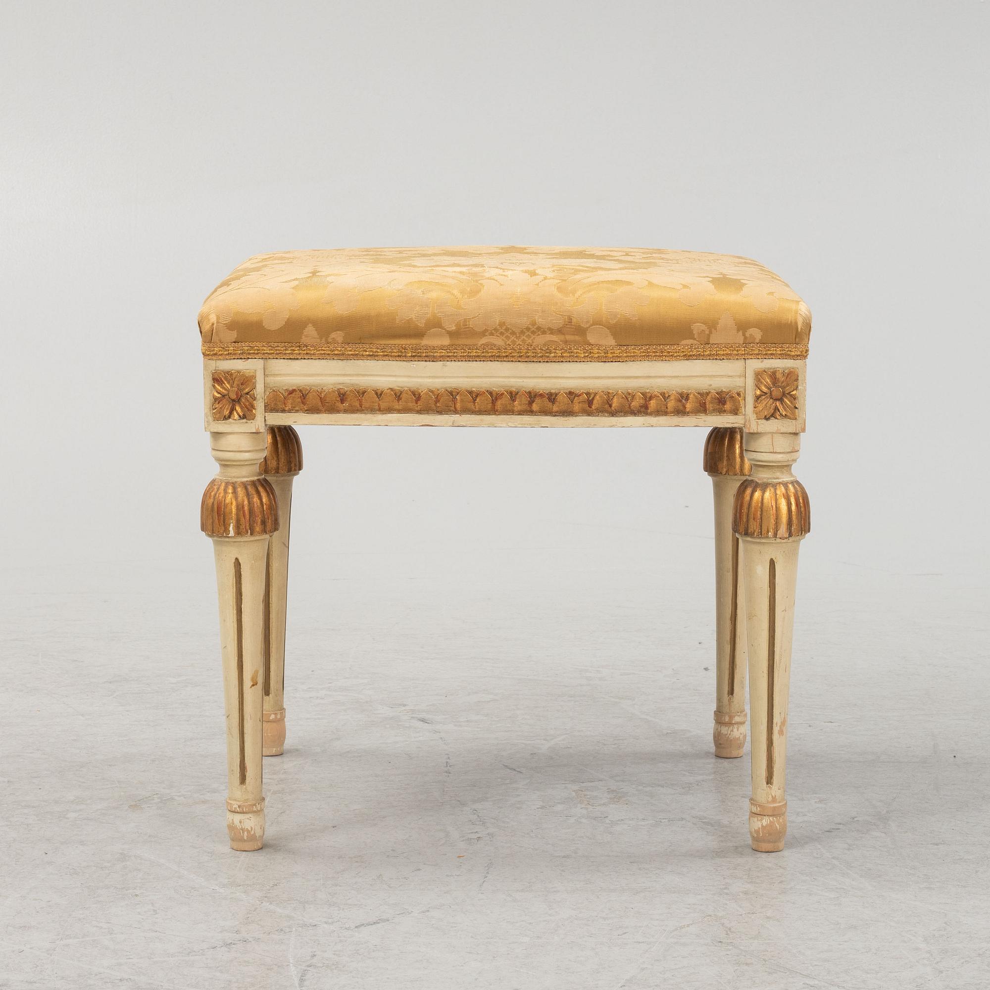 A Gustavian style stool, late 19th Century.