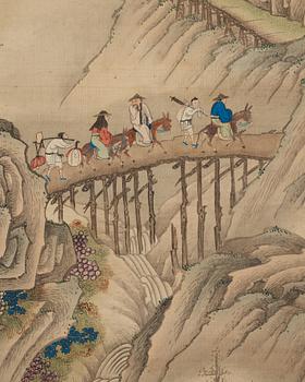 A Chinese painting by un unkown master, Qing dynasty, 19th Century.