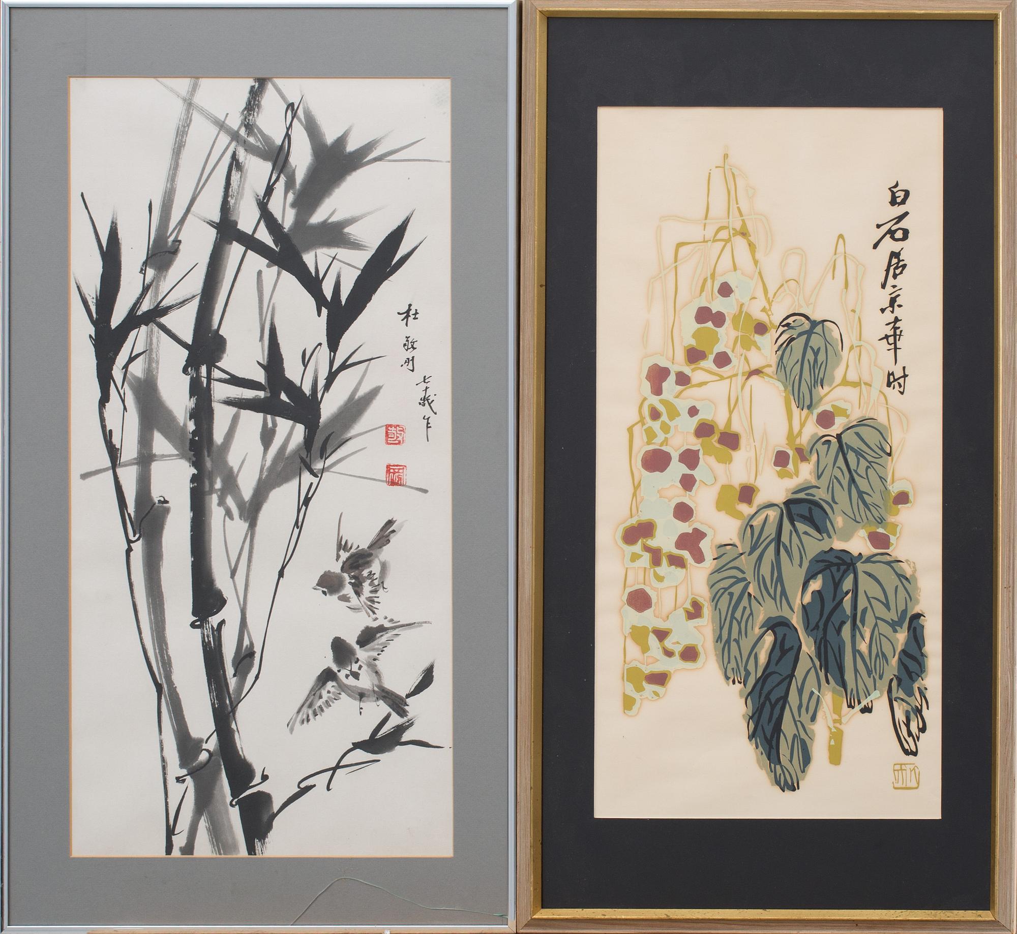 OKÄNDA KONSTNÄRER, 3 st, Kina 1900-tal.