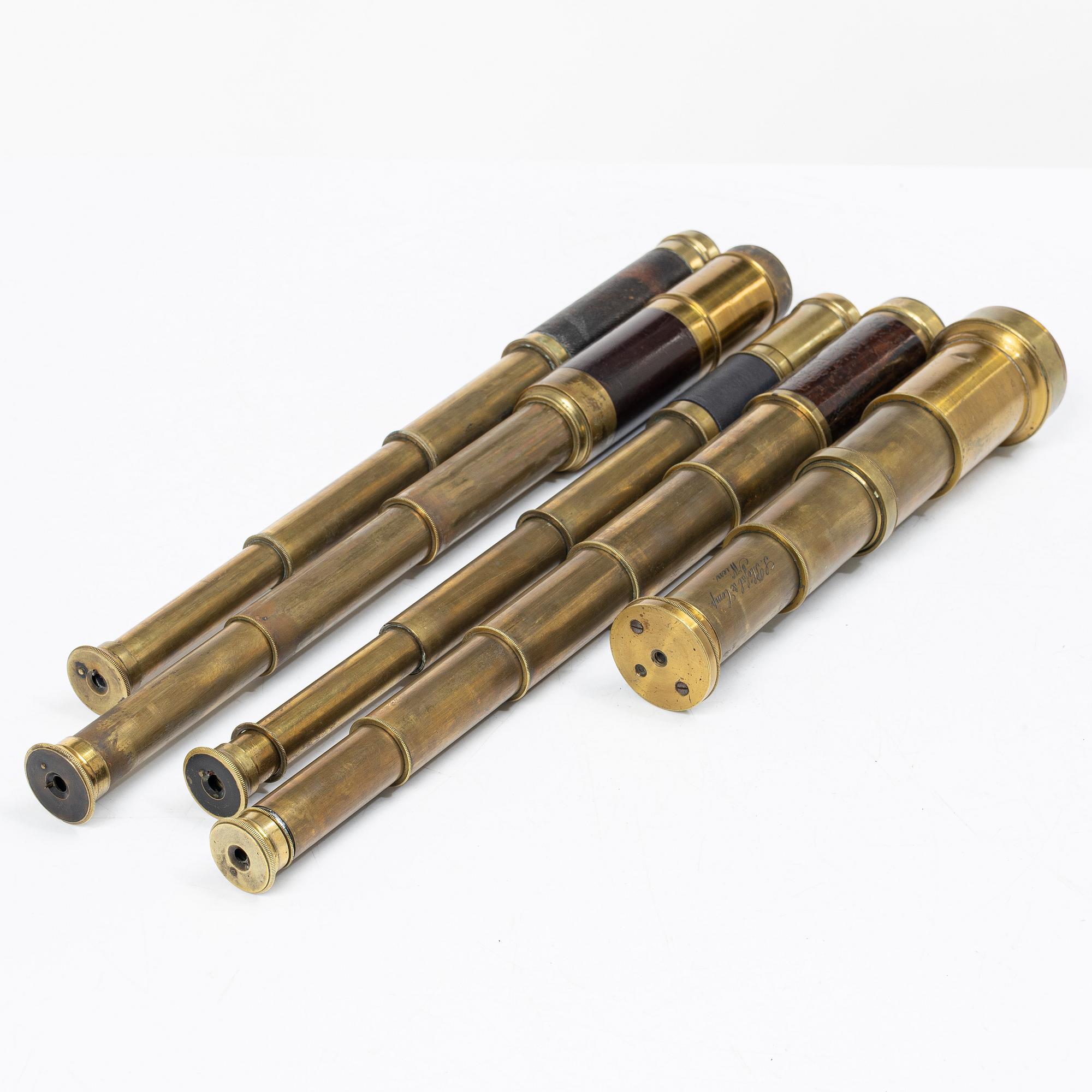 Five telescopes, 19th and 20th century.