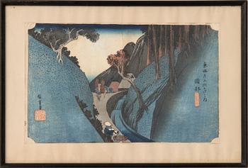 Utagawa Hiroshige färgträsnitt, Japan, först utgivet 1834.