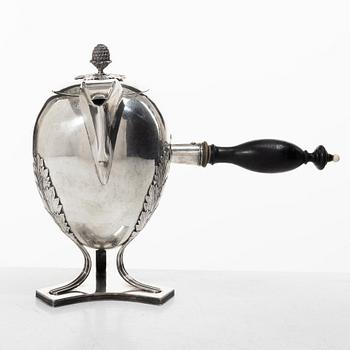 Gustaf Folcker, A swedish silver Empire coffee pot, mark of Gustaf Folcker, Stockholm 1820.