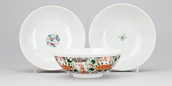 SKÅLAR, 3 st, porslin, Kina, omkring år 1900.