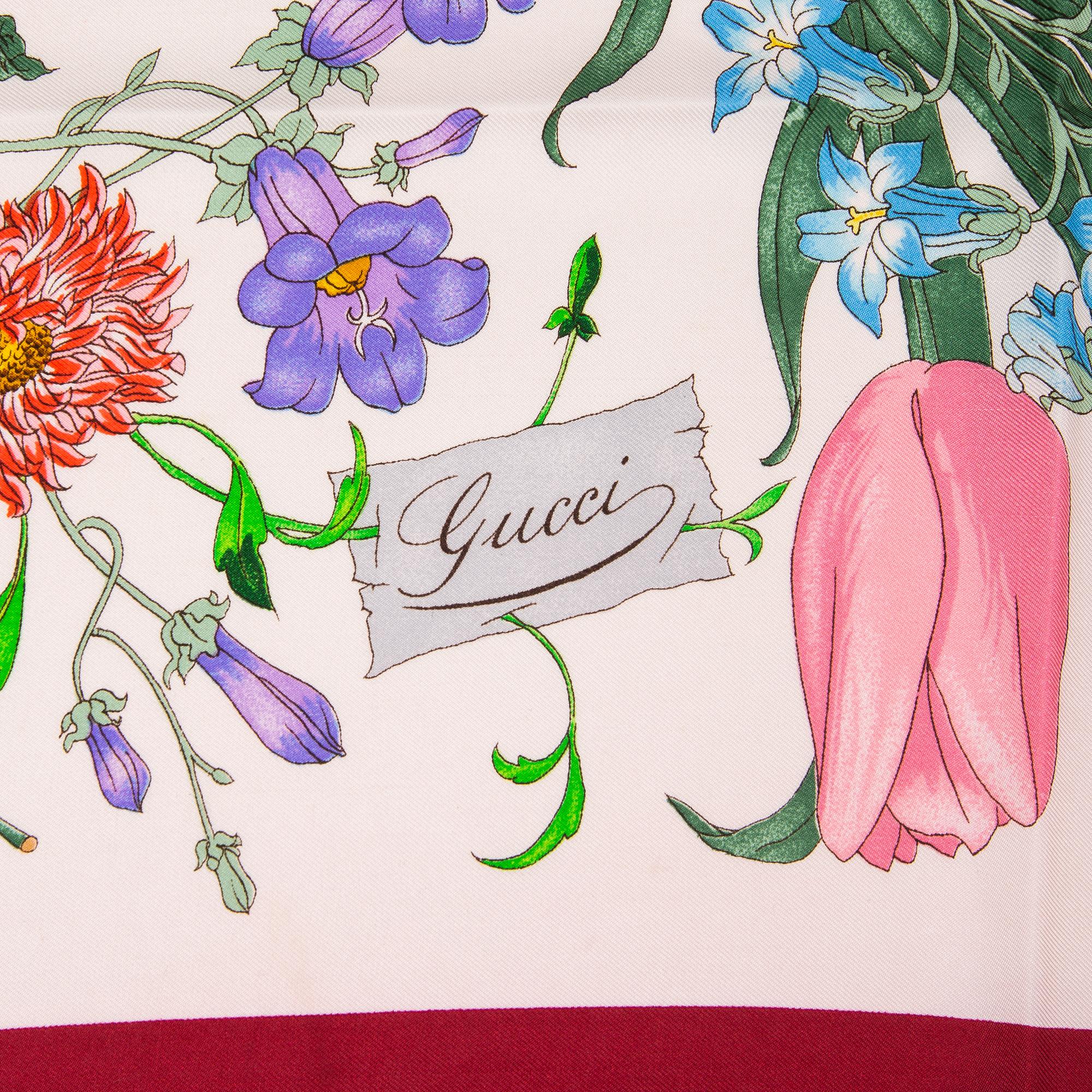 GUCCI, a 'Floral' silk scarf.