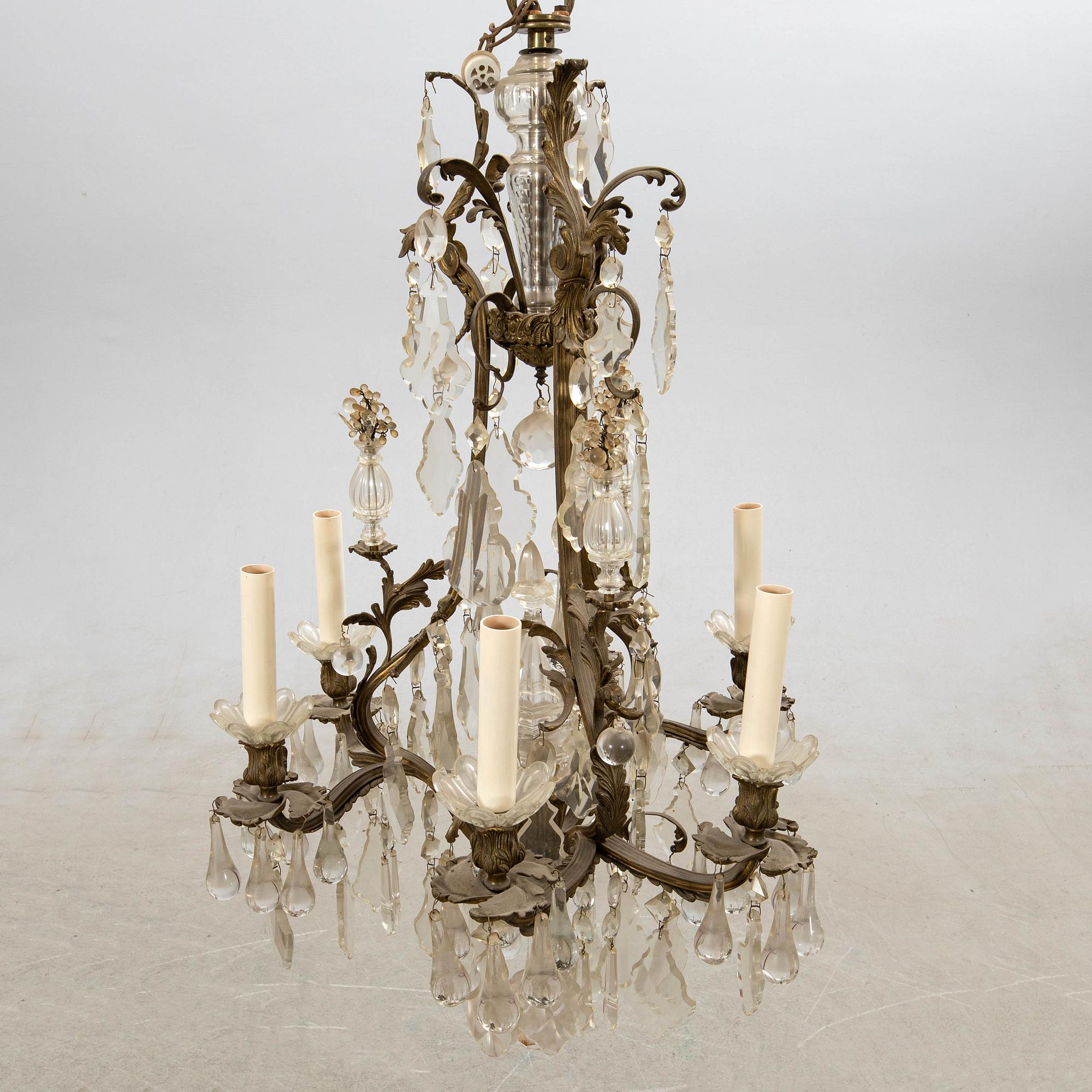 A Rococo style chandelier, first half of the 20th Century.