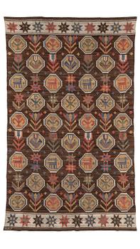 219. Märta Måås-Fjetterström, a 'Lammet' drape, flat weave, c. 200 x 125 cm, signed MMF.