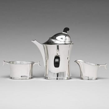 John Färngren, kaffeservis, Stockholm 1930, silver.