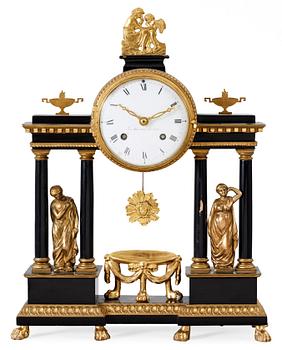 A Swedish Empire mantel clock by J. Cederlund.
