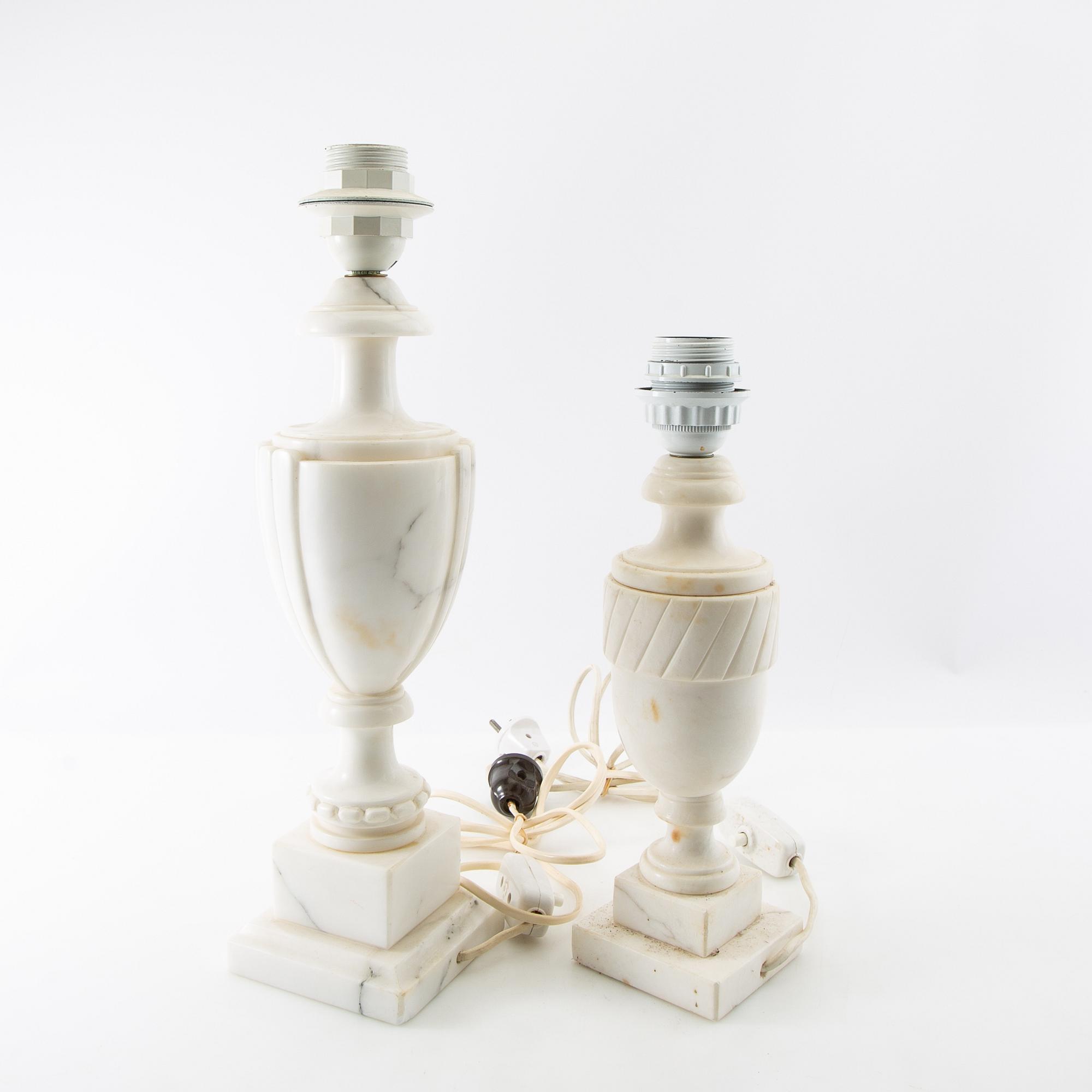 Table lamps, two pieces, mid-20th century.